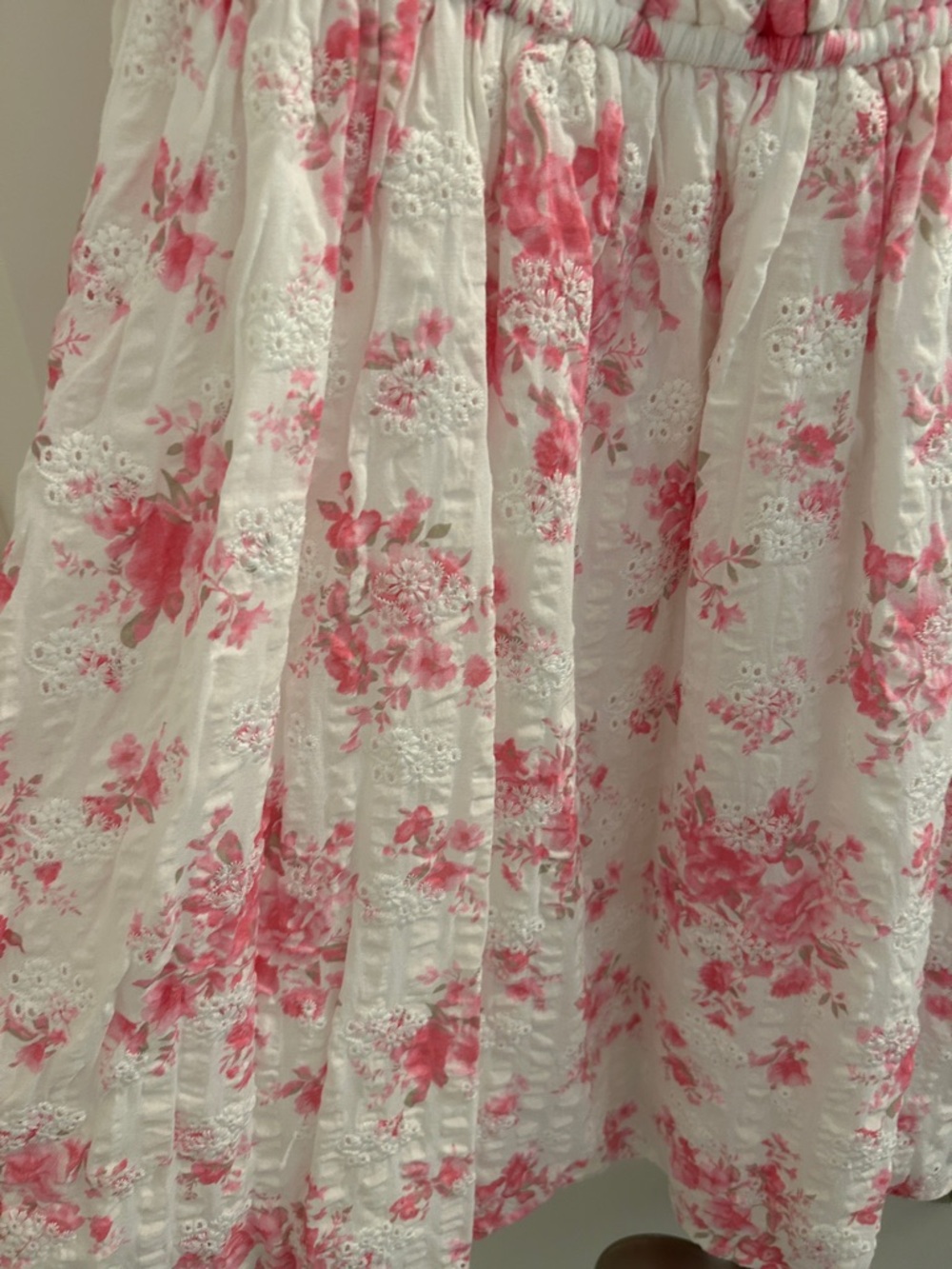 Altar’d State White Floral Sundress with Pink Rose Print - Picture 2 of 5